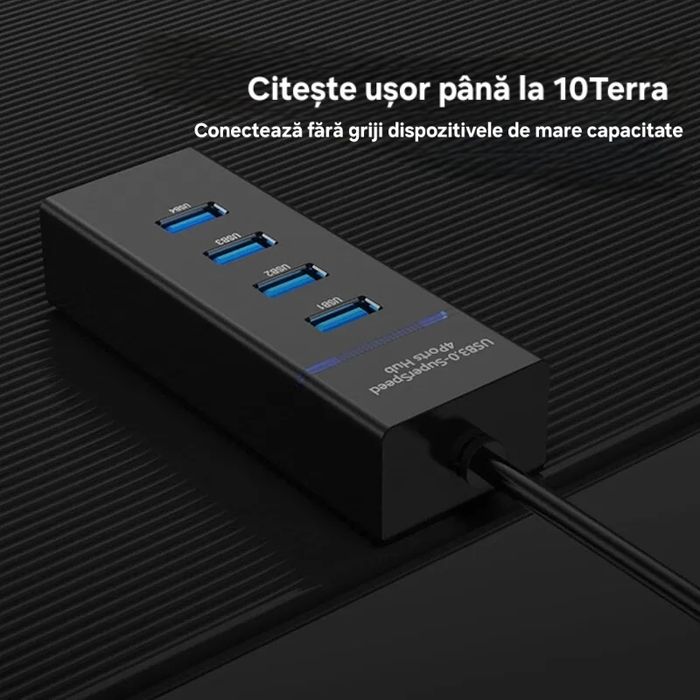 Hub USB 3.0 și 2.0 Ultra Rapid: 5Gb/s. Spliter,adaptor universal.