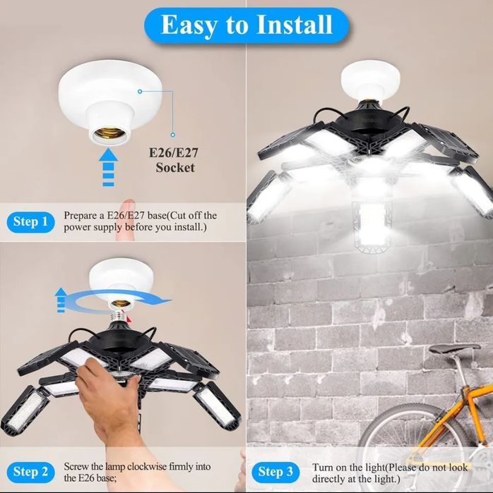 LED deformabil cu 10 panouri ajustabile E26/E27
