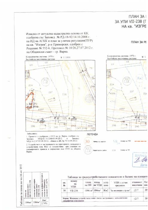 Продава се парцел / Изгрев, Варна / с ПУП