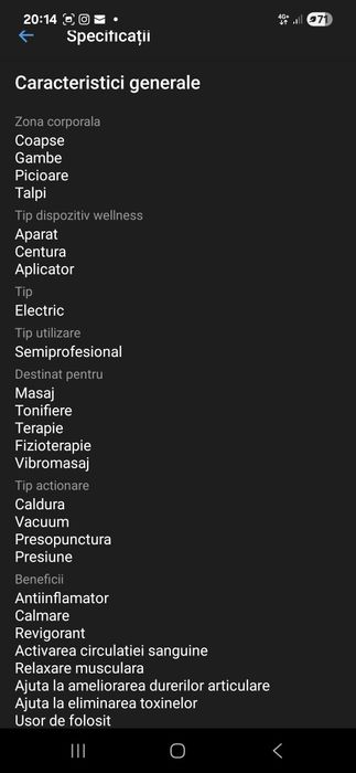 Aparat de masaj pentru picioare cu presopunctura