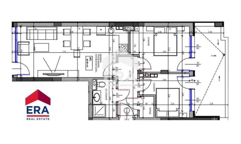 Тристаен апартамент в новострояща се сграда в Поморие