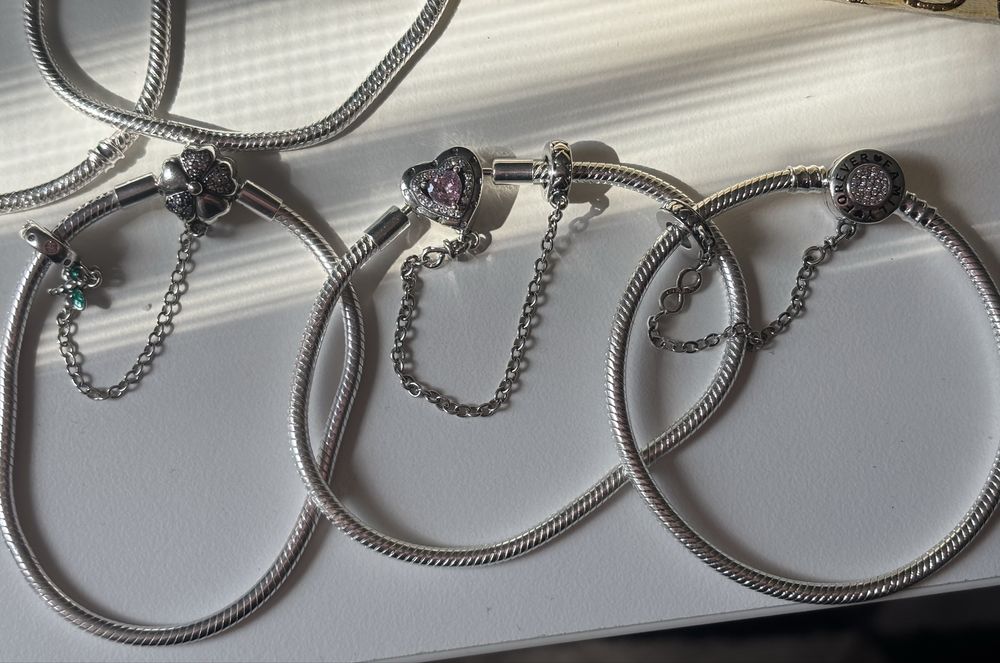 Гривни Pandora 19см S925 (талисмани)