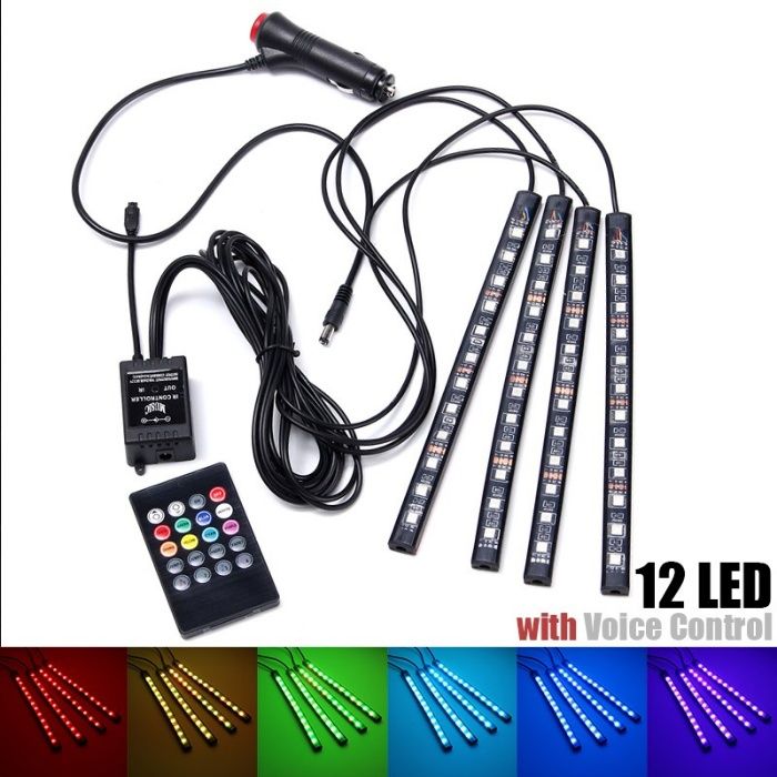 LED ленти , цветомузика за автомобил . Интериорно осветление AT12