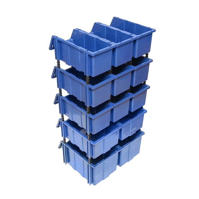 Стойка с 13 кутии за съхранение/организация, синя пластмасова кутия, 5