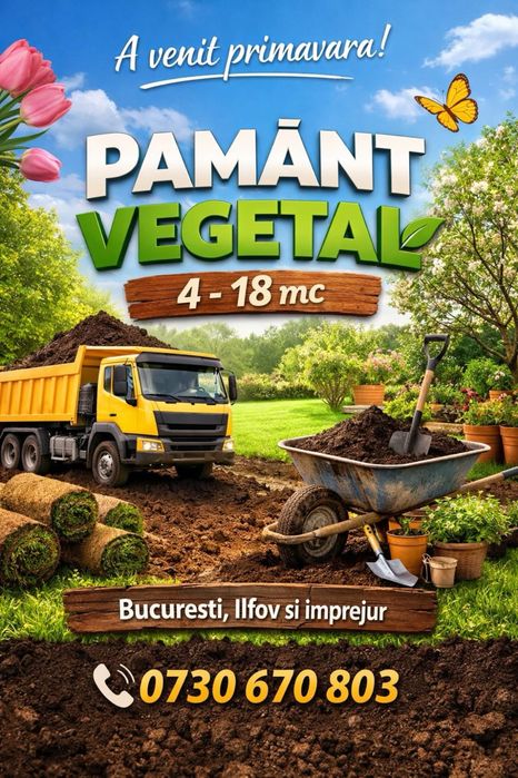 Pamant vegetal negru,pamant de calitate-bragadiru,clinceni/domnesti