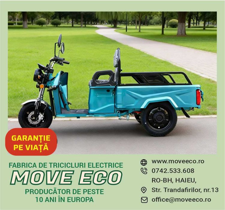 Triciclu Electric Model B03 | 60V/20Ah | 25km/H Fără Permis | Albastru