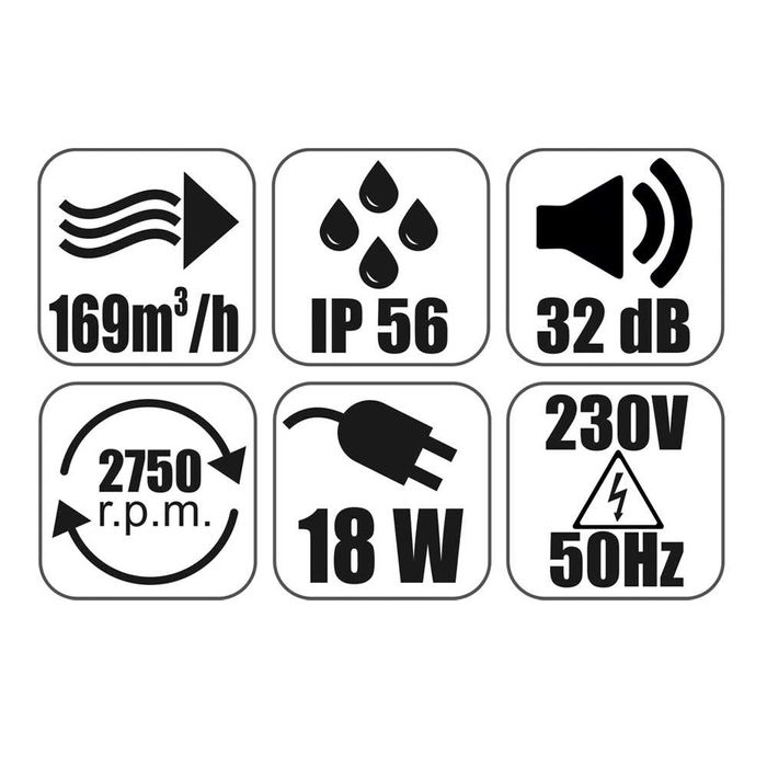 Вентилатор за баня с датчик за влага и таймер квадратен с клапа - 5%