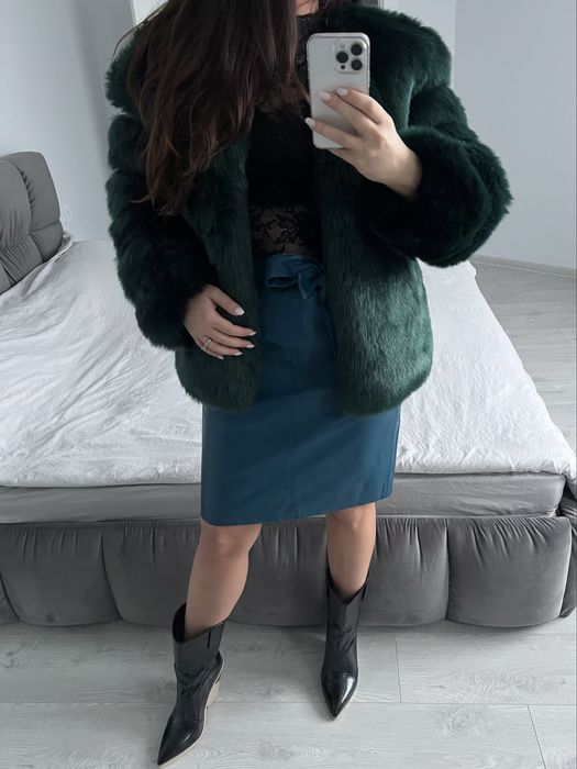 Зелено палто косъм