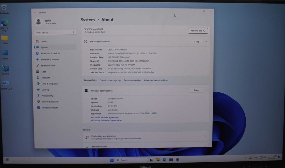 PC HP EliteDesk 800 G3 i5-7500/16GB/256SSD+2TB HDD/GeForce GTX 1080 FH
