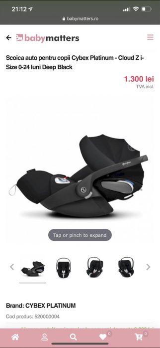 Cărucior Mima Xari +scoică Cybex Platinum