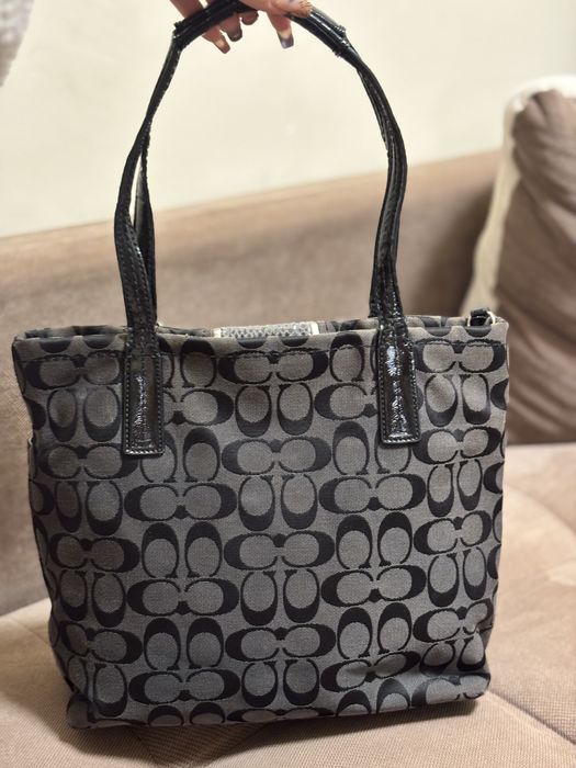 Coach Signature Stripe Python Stripe Tote / Shoulder Bag