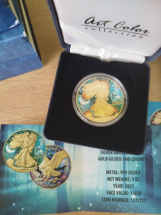 Седем унции сребро Silver American Eagle Мистични животни