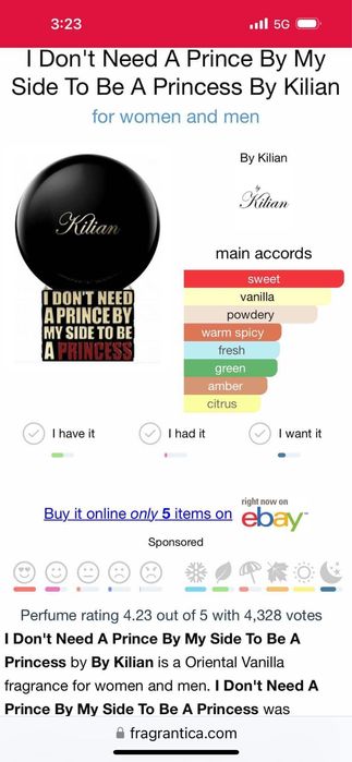 KILIAN PRINCESS Луксозен Лимитиран Парфюм на Принцесата Топ КЛАСА&ЛУКС