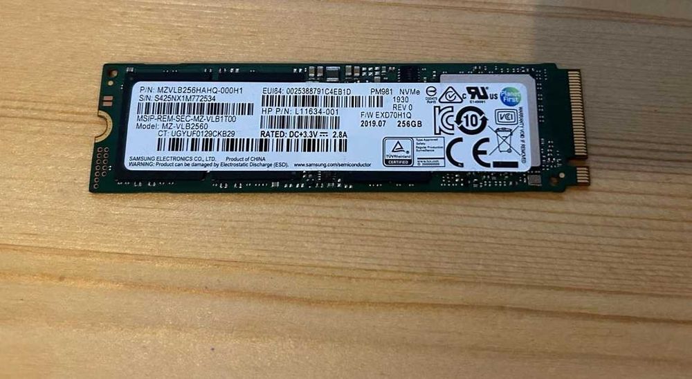SSD Samsung PM981 256GB M.2 NVMe
