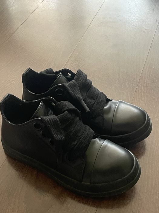 Rick Owens Black Jumbo Laced Low Sneakers