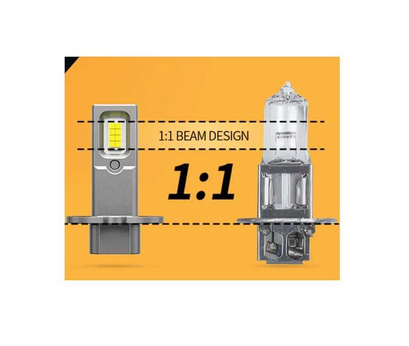 Set 2 becuri LED H1 H3 H7 H11  120W  12V lumina alb-rece, 6000k