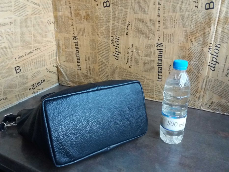 дамска чанта,черна малка кожена торба-естествена кожа