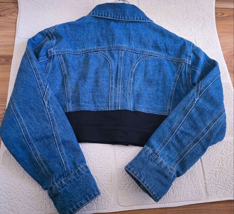 Дамско дънково яке по модел на Mugler