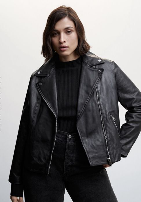 Кожаная куртка Mango