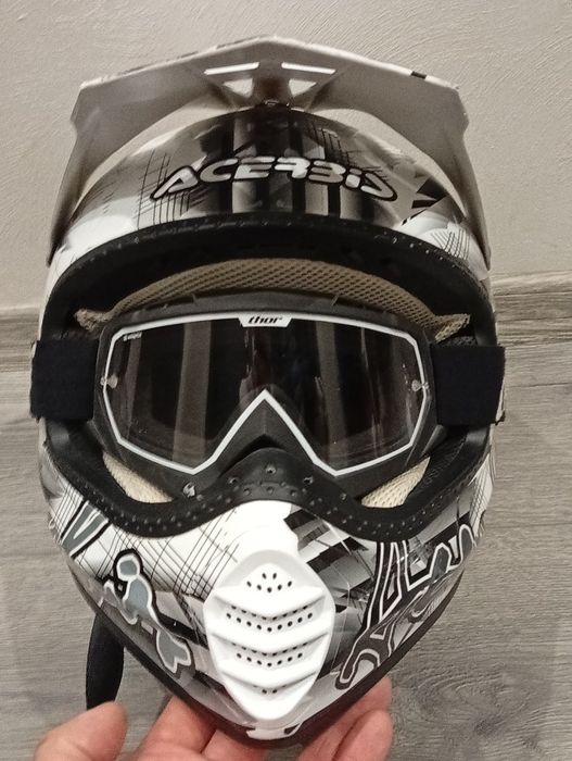 Каска Acerbis + очила Thor