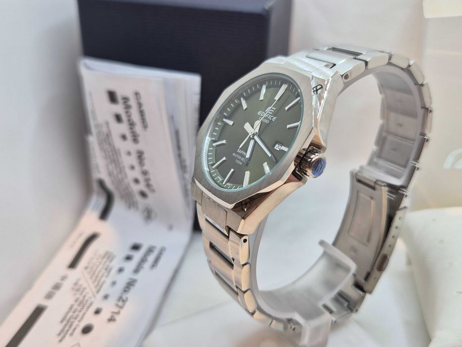 Ceas Barbati, unisex CASIO Edifice Saphire , EFR s108d-2a Dark green, NOU,Original Garantie 2 ani