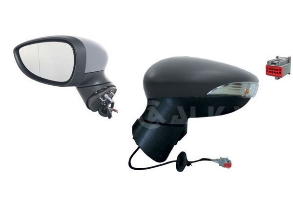 Oglinda exterioara Ford Fiesta (Ja8), 09.2008-01.2013, stanga/dreapta, reglare electrica; grunduit; incalzita; geam asferic; cromat; pliere electrica; 8 pini; cu semnalizare, View Max