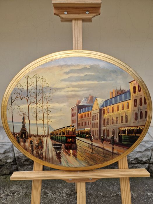 Страхотна антикварна картина масло върху дърво