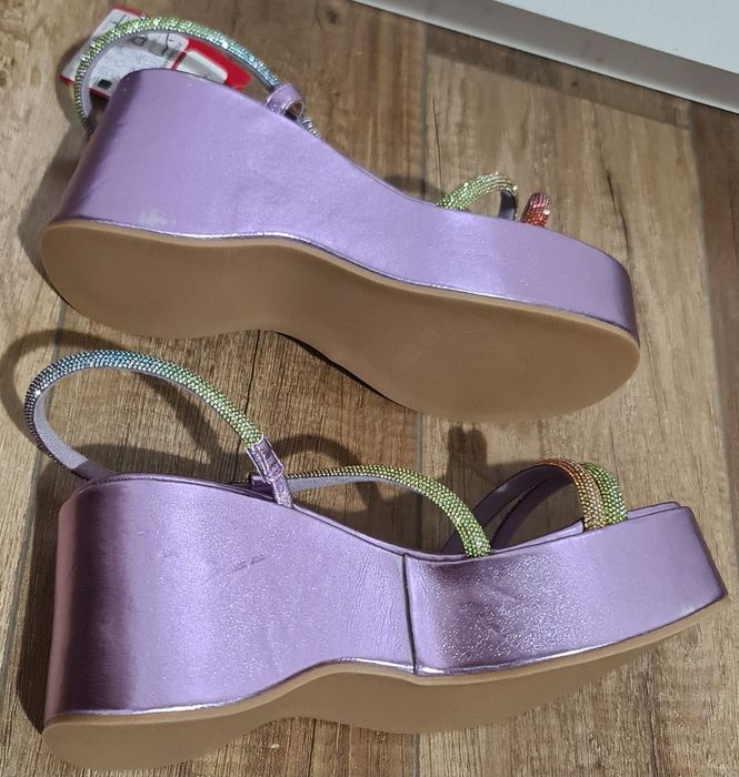 Sandale mov din piele naturala 37