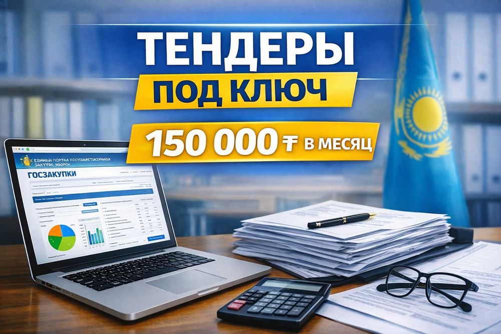 Тендеры под ключ | Госзакупки | 150 000 ₸ в месяц