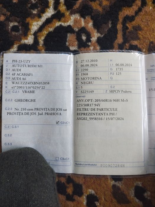 Audi A6 an 24 12 2010.mot 2.0 diesel preț 5250 euro
