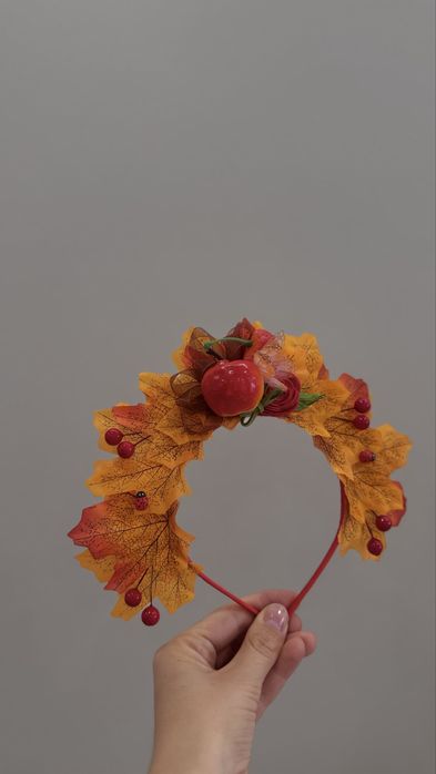 Ободок осенний , бантики