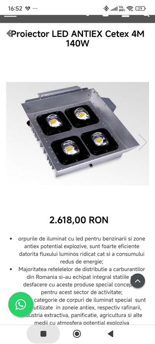 Proiector/lampa led electromagnetica