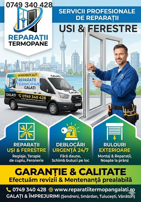 Reparatii Usi/Deblocari usi/Ferestre/Reparatii Termopane/yale usi