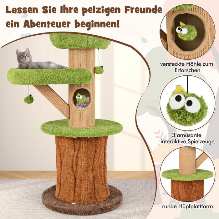 Котешка катерушка COSTWAY, висококачествена, 148см Green Mushroom