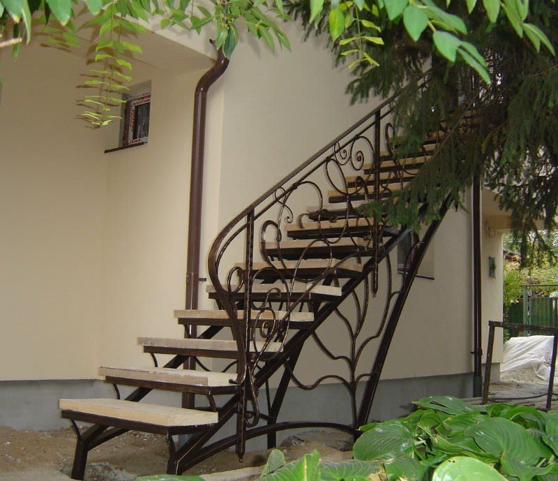 Scara metalica fier lemn