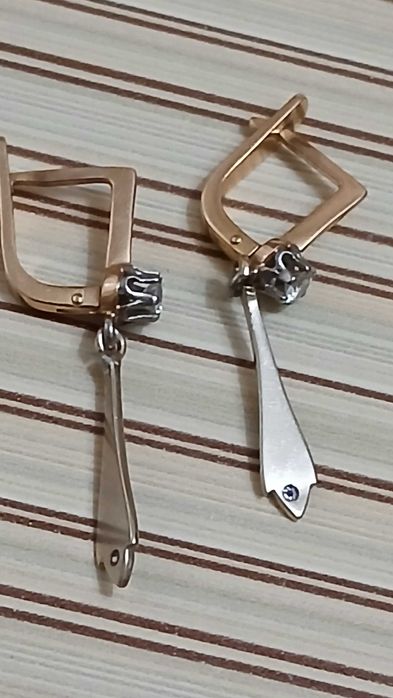 Серьги с бриллиантами. Советские.