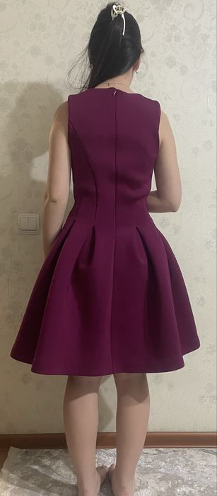 Платье миди бургунди