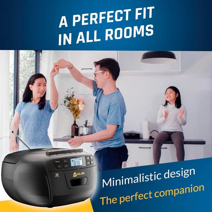 KLIM CD плейър с касетофон и рекордер, AM/FM радио, USB, Bluetooth