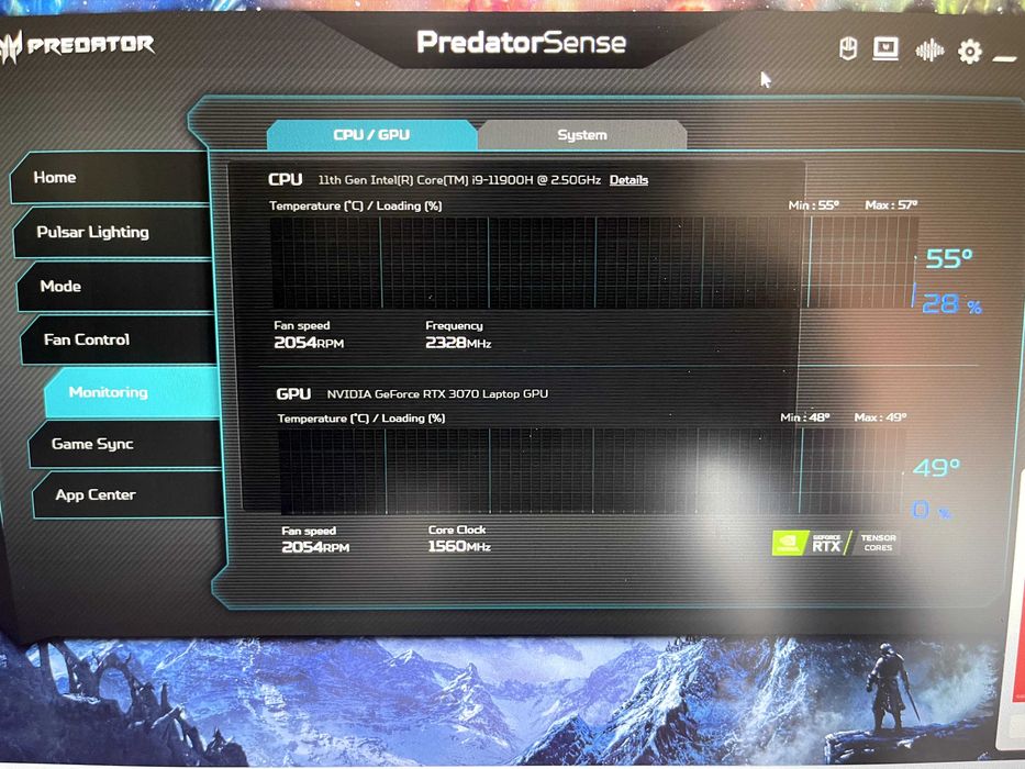 Acer Predator Helios 300 17 inch  i9-11900H, RTX 3070, 16GB ram