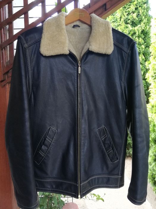 Geaca piele bărbati Aviator Milano M/L cu blana