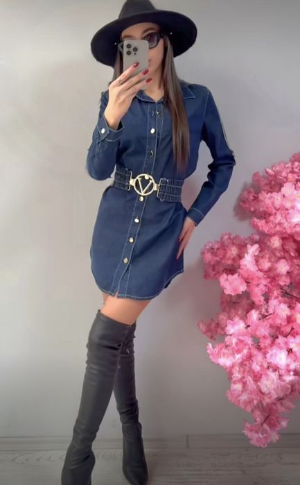 Разкошна дамска  рокля деним