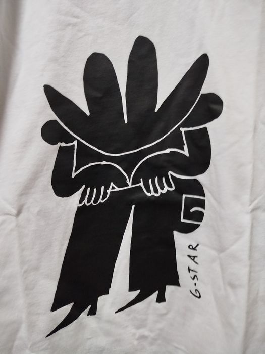 Оригинална тениска G-Star Raw Boots M нова мъжка бяла