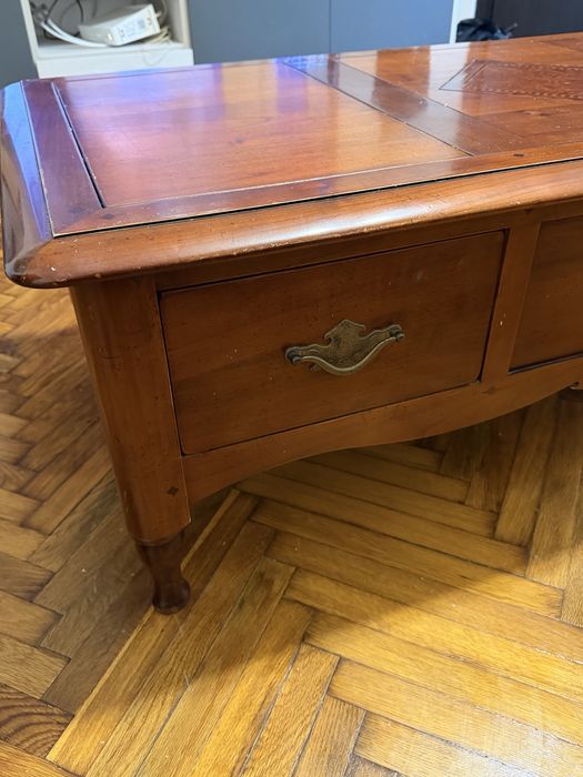 Masa cafea din Lemn Masiv cu instertii maslin Si compartiment Secret