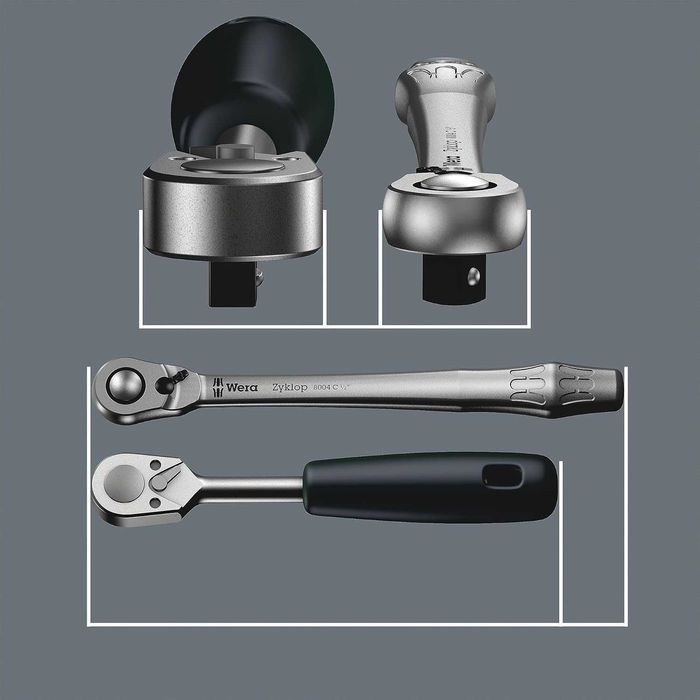 WERA Zyklop 8004 A тресчотка 1/4",72 зъба,изцяло метална