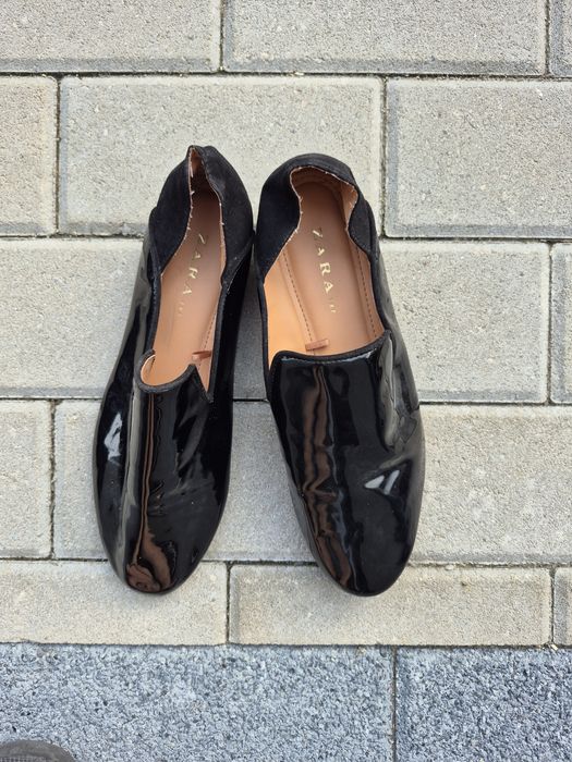 Mocasini loafers Zara TRF negri din lac