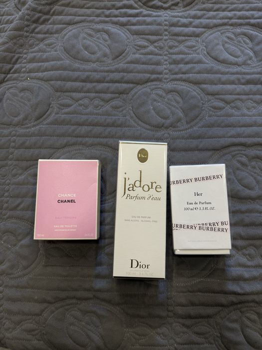 Продам духи chanel chance, dior jadore, burberry