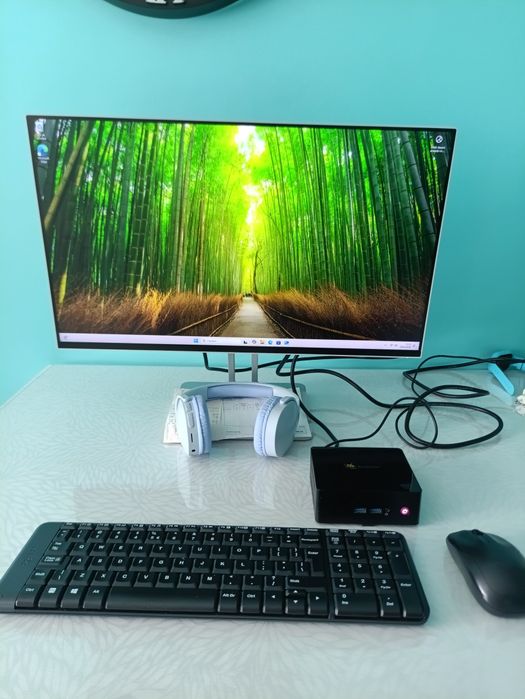 PC mini Complet + Monitoru Lenovo 24"+ SSD 480 GB + Windows 11 curat