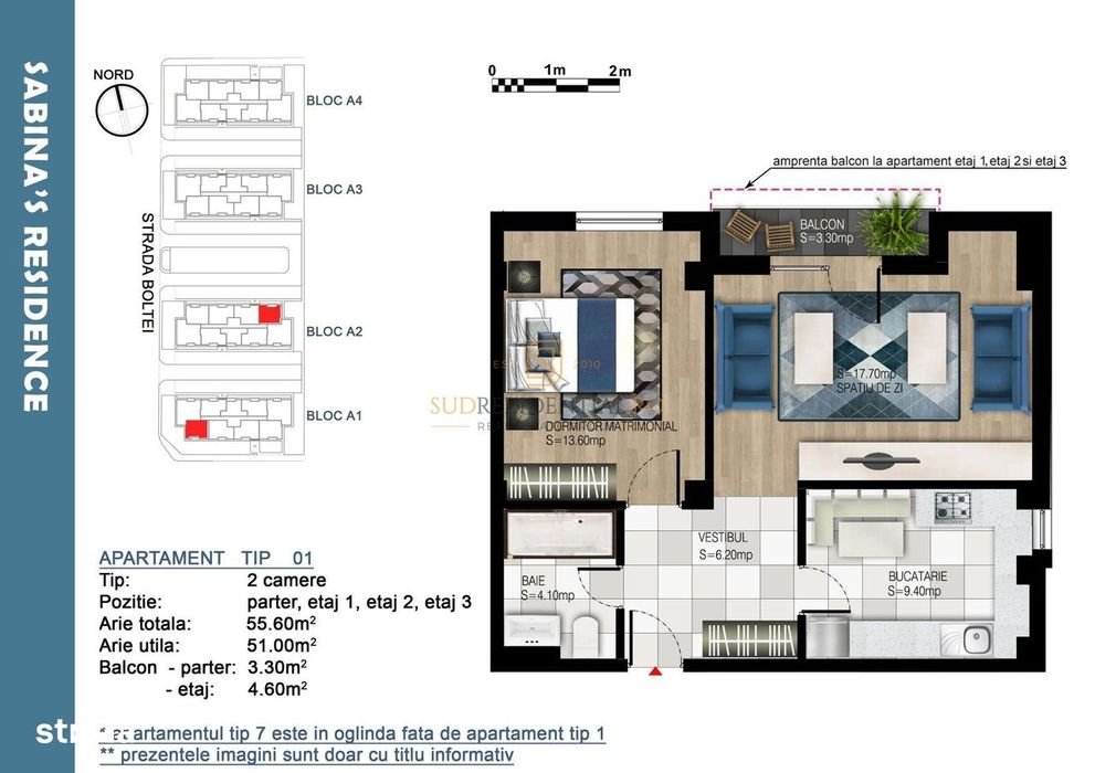 Zona Bd Brancoveanu - Apartament nou, 2 camere, decomandat, mobilat