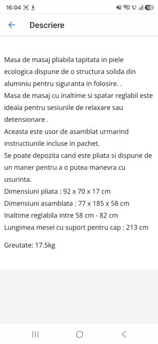 Vand masa de masaj nefolosita