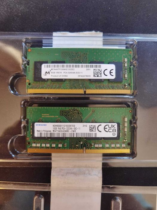 Memorii RAM laptop DDR4 3200MHz – Samsung 16GB nou + Micron 8GB